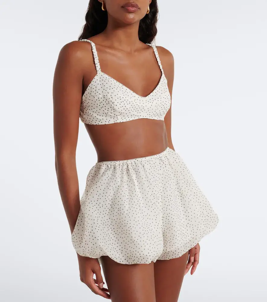 SIR. Polka-dot silk organza bra top | Thumbnail 3