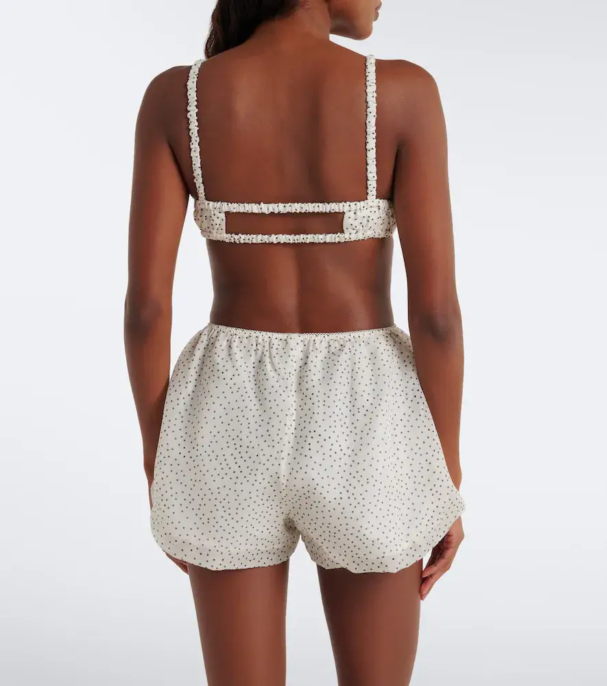SIR. Polka-dot silk organza bra top | Thumbnail 4