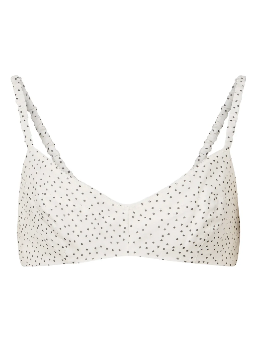 Polka-dot silk organza bra top