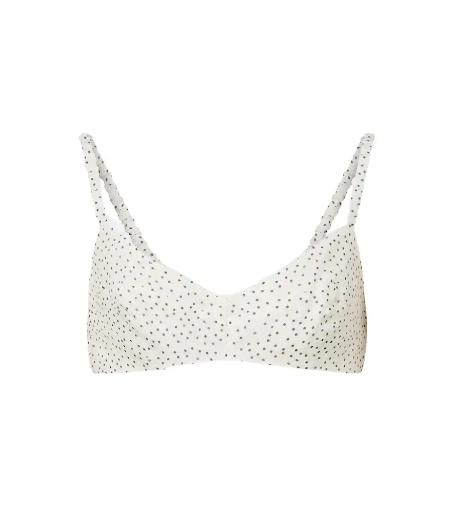 SIR. Polka-dot silk organza bra top