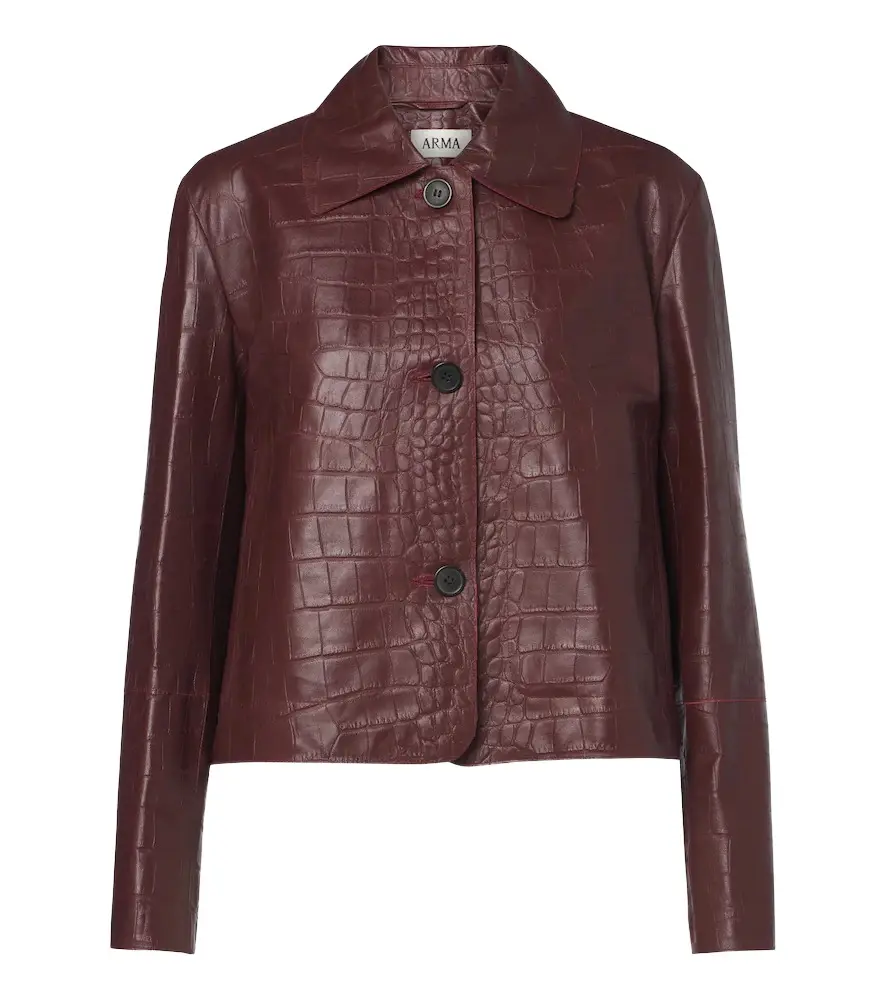 Emy croc-effect leather jacket