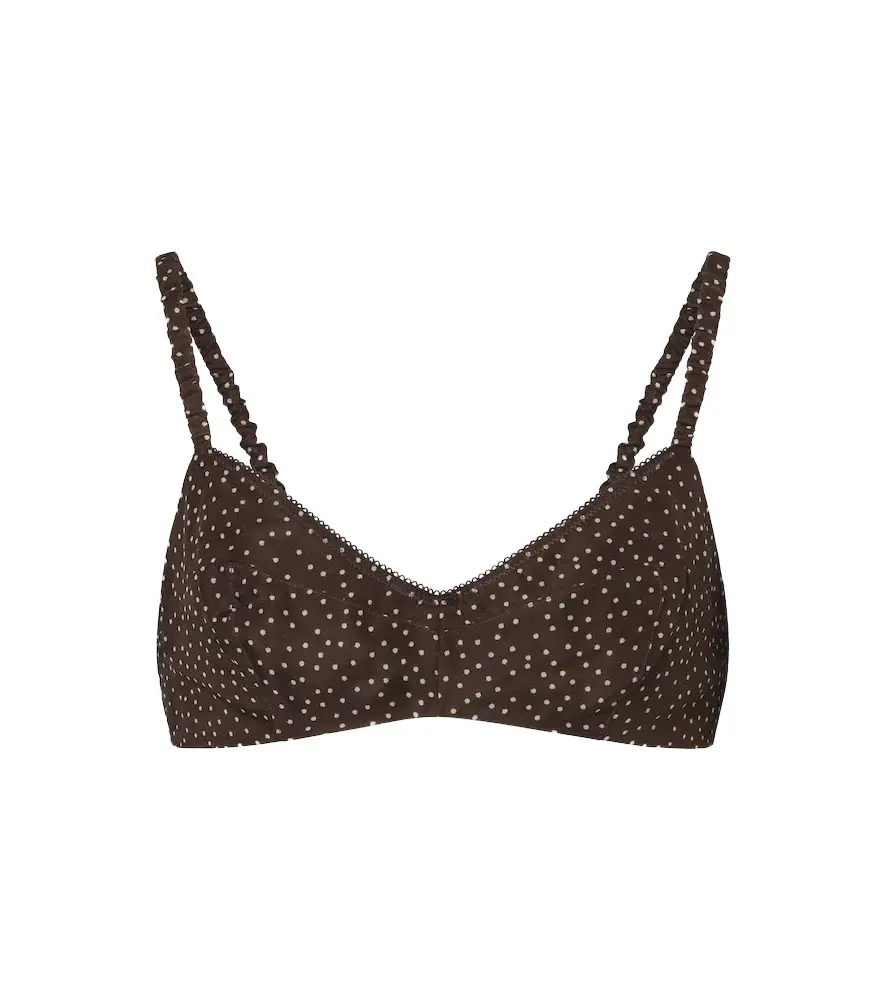 SIR. Polka-dot silk organza bra top