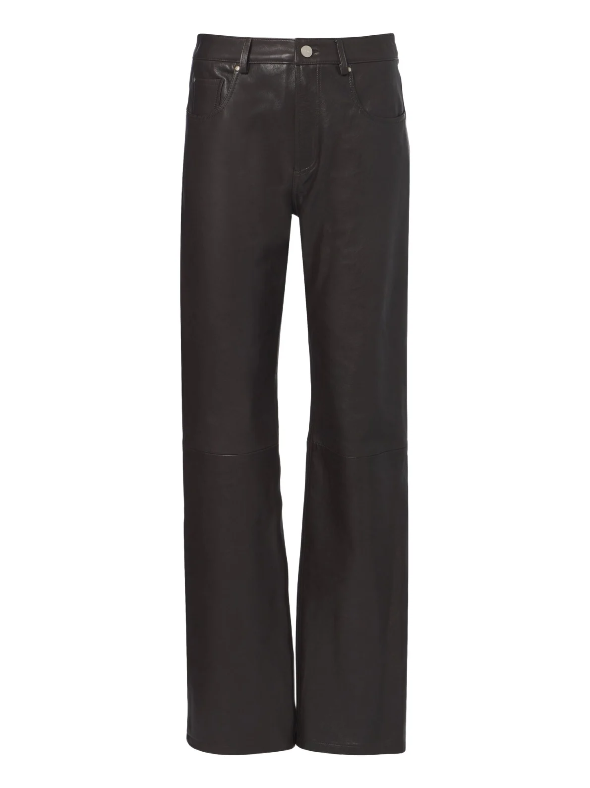 Jean leather straight pants