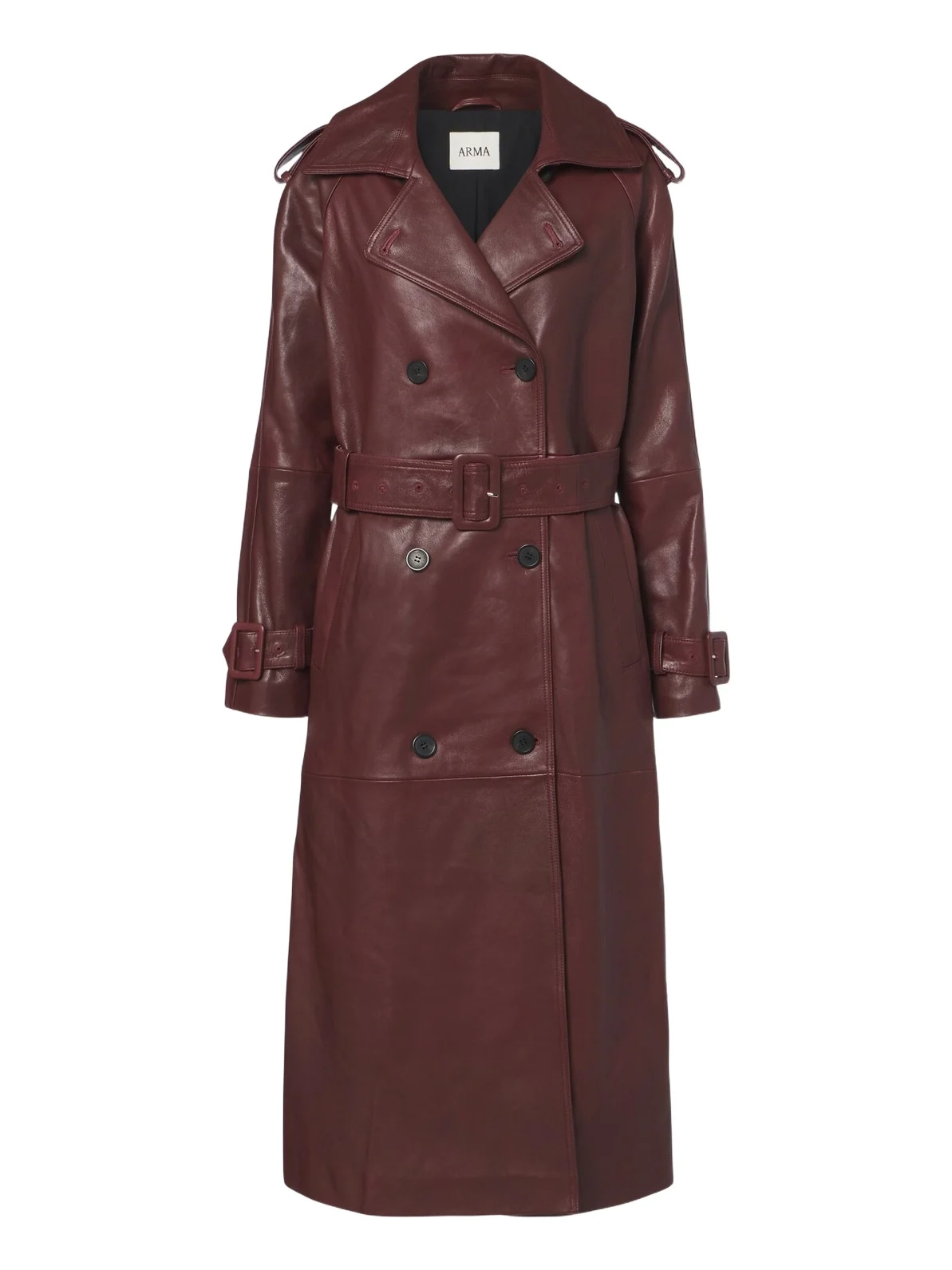 ARMA Noorah belted double-breasted leather coat