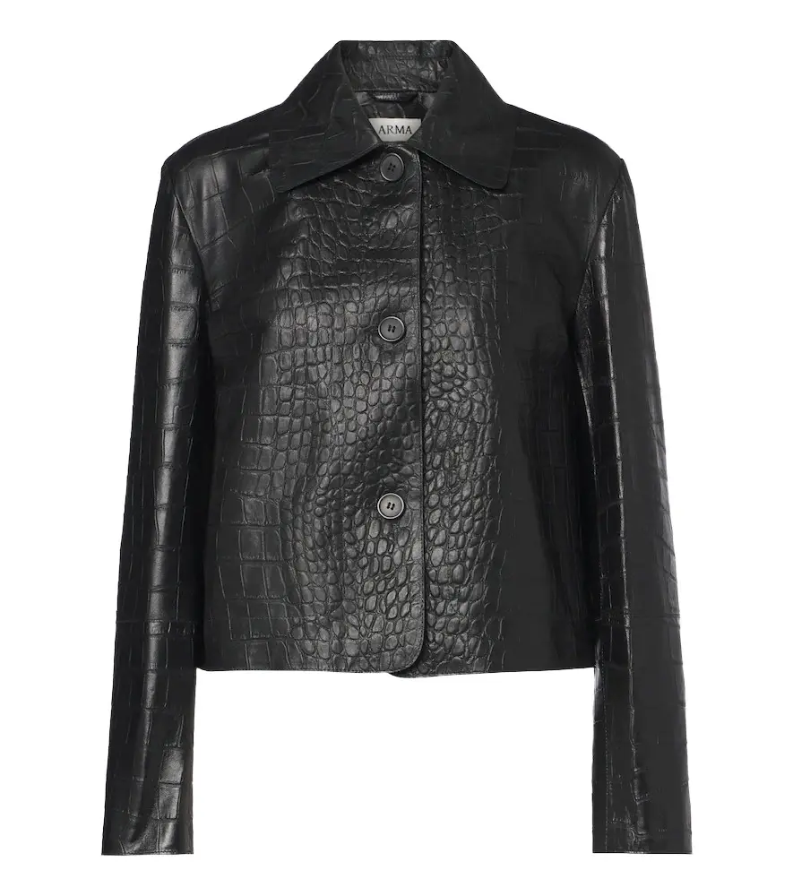 Emy croc-effect leather jacket