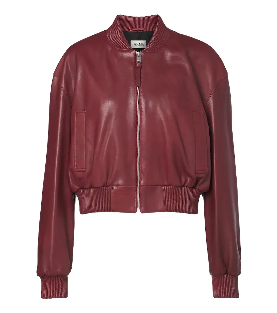 Hannah leather bomber jacket