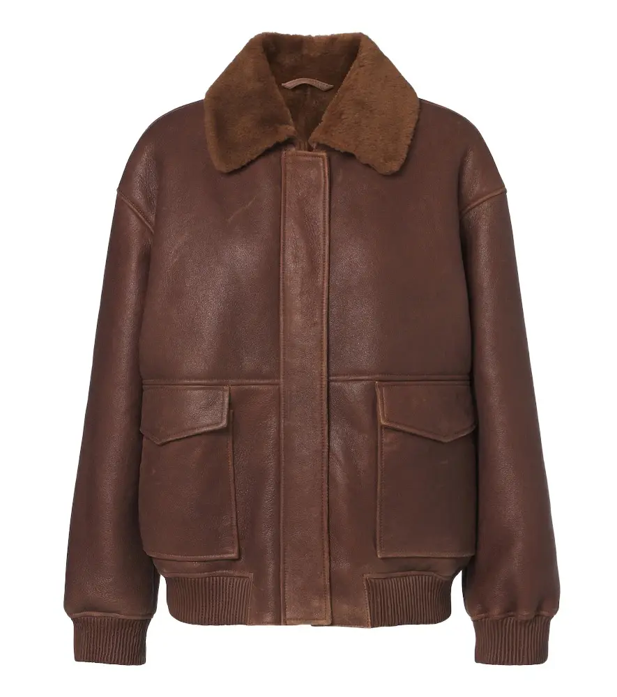 Riley shearling-trimmed leather jacket