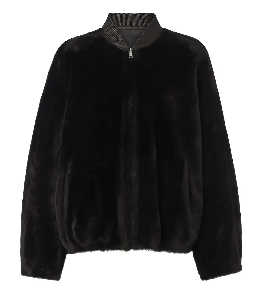 Violet reversible shearling bomber jacket Violet reversible shearling bomber jacket