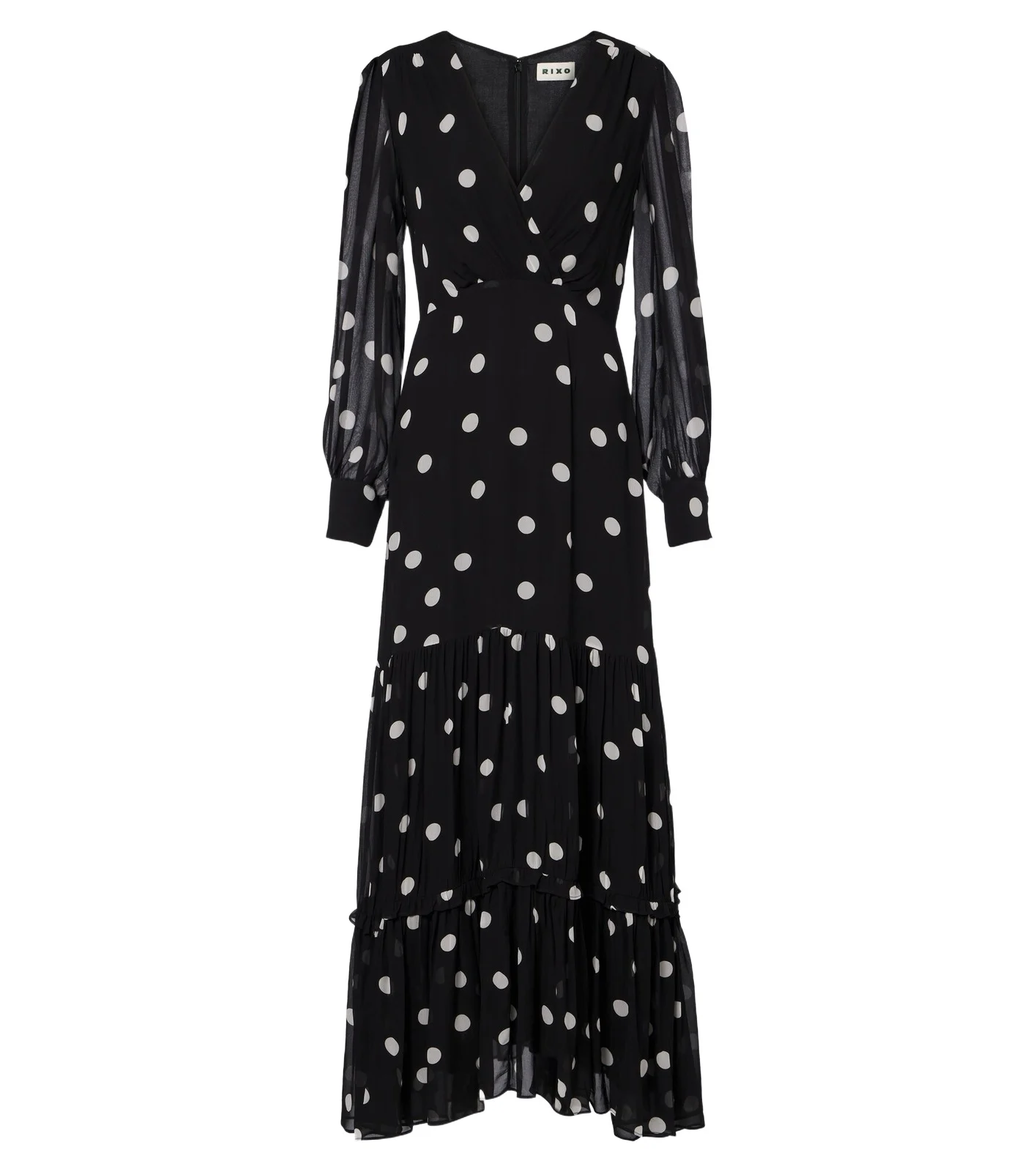 Elsie polka-dot georgette maxi dress