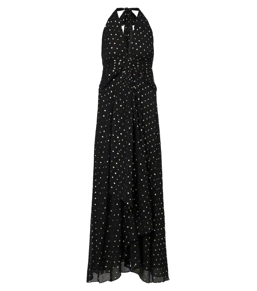 Alaina polka-dot halterneck maxi dress Alaina polka-dot halterneck maxi dress