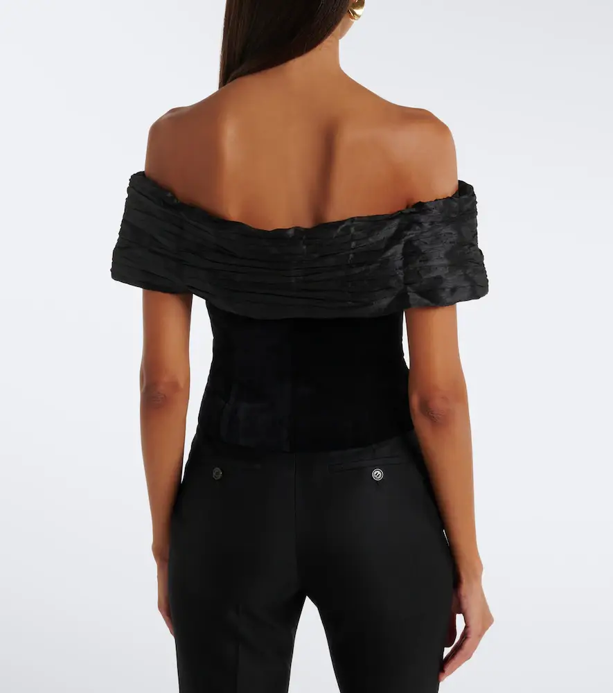 Rixo Chime off-shoulder cotton velvet top | Thumbnail 2 Rixo Chime off-shoulder cotton velvet top | Thumbnail 2