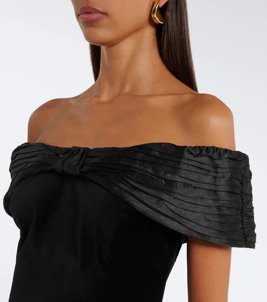 Rixo Chime off-shoulder cotton velvet top | Thumbnail 4 Rixo Chime off-shoulder cotton velvet top | Thumbnail 4