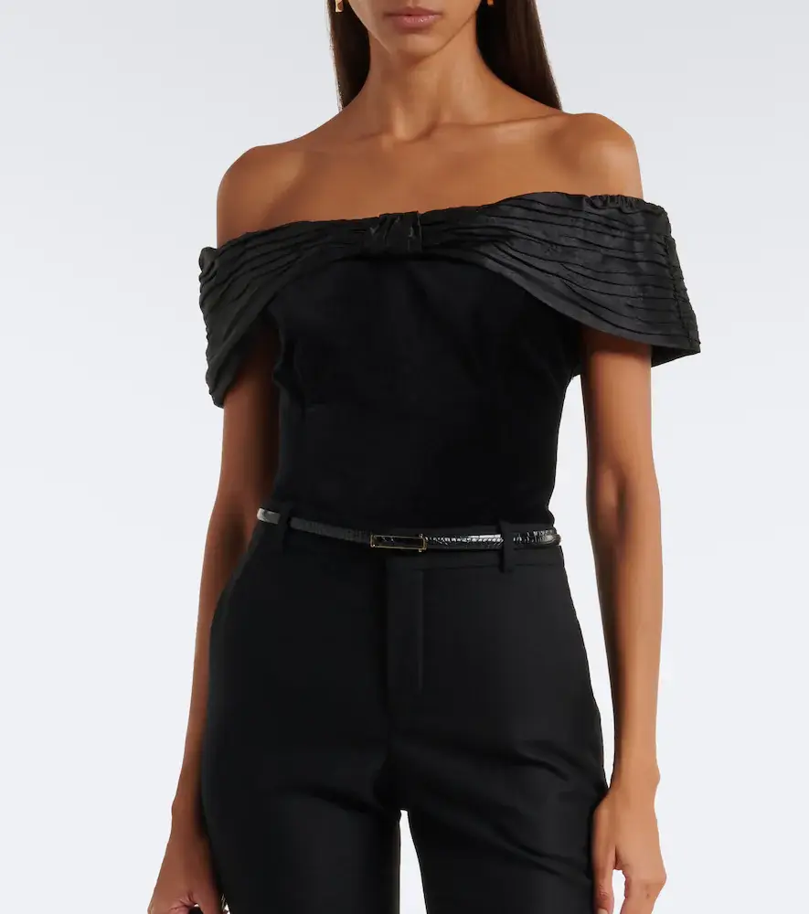 Rixo Chime off-shoulder cotton velvet top | Thumbnail 5 Rixo Chime off-shoulder cotton velvet top | Thumbnail 5