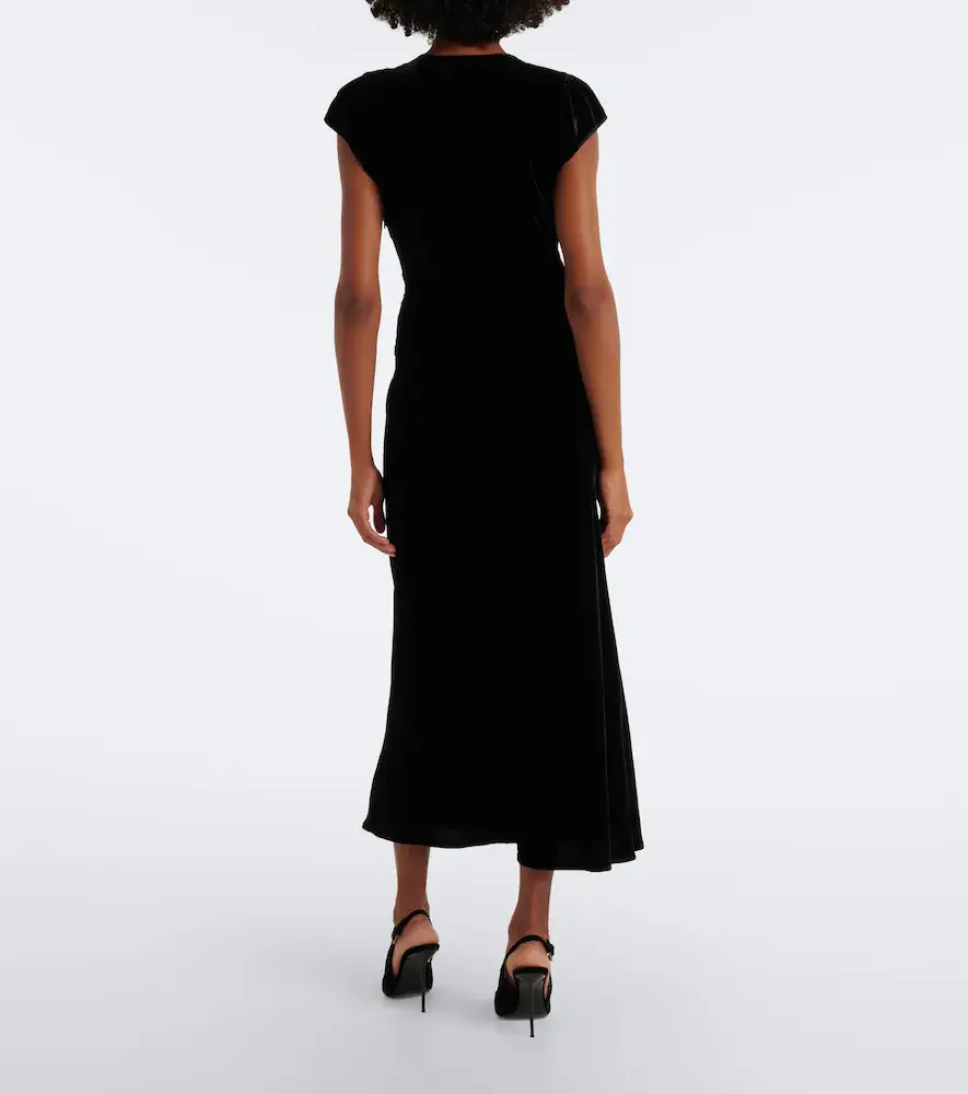Rixo Arlette draped velvet midi dress | Thumbnail 2 Rixo Arlette draped velvet midi dress | Thumbnail 2