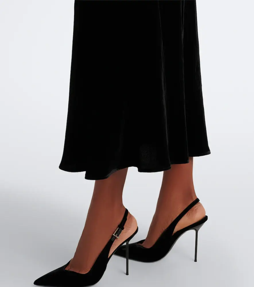Rixo Arlette draped velvet midi dress | Thumbnail 4 Rixo Arlette draped velvet midi dress | Thumbnail 4