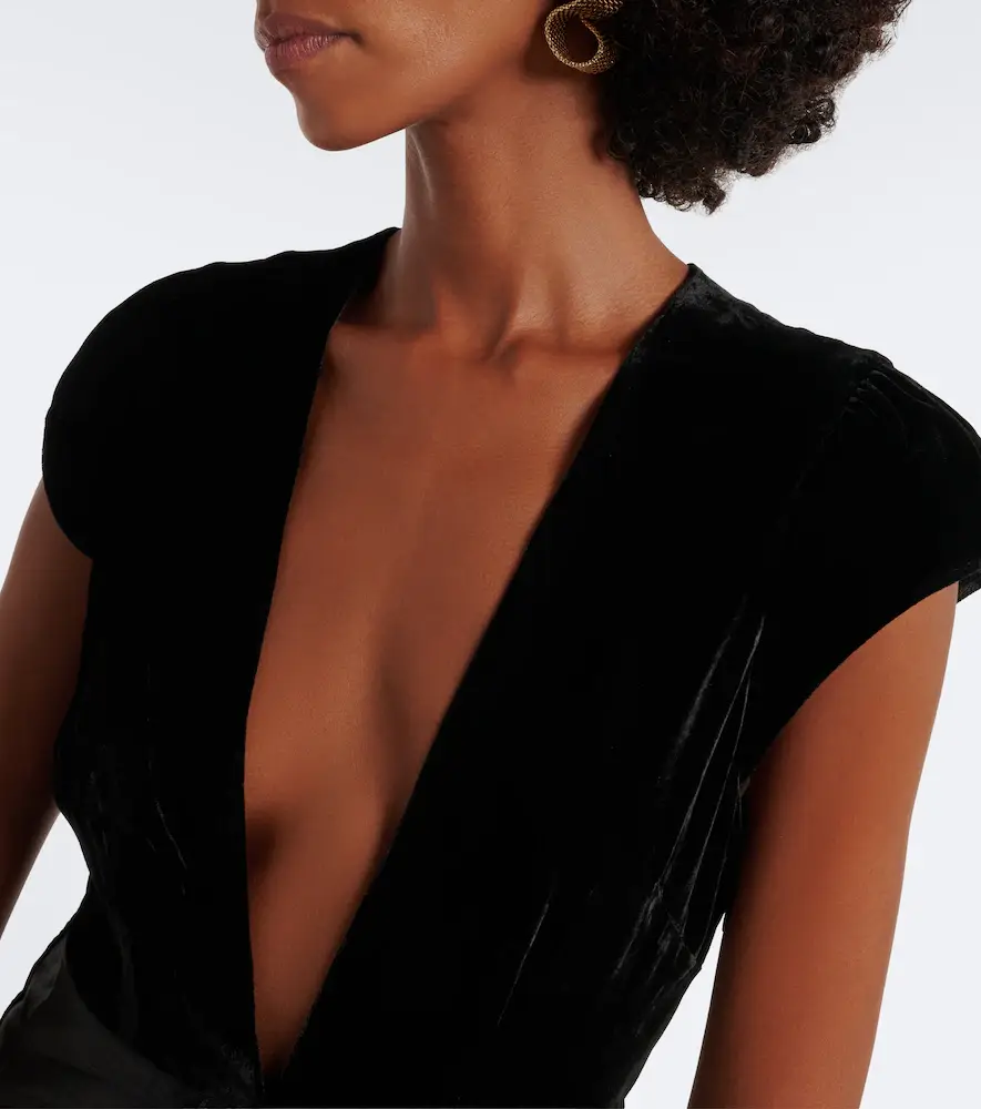 Rixo Arlette draped velvet midi dress | Thumbnail 5 Rixo Arlette draped velvet midi dress | Thumbnail 5