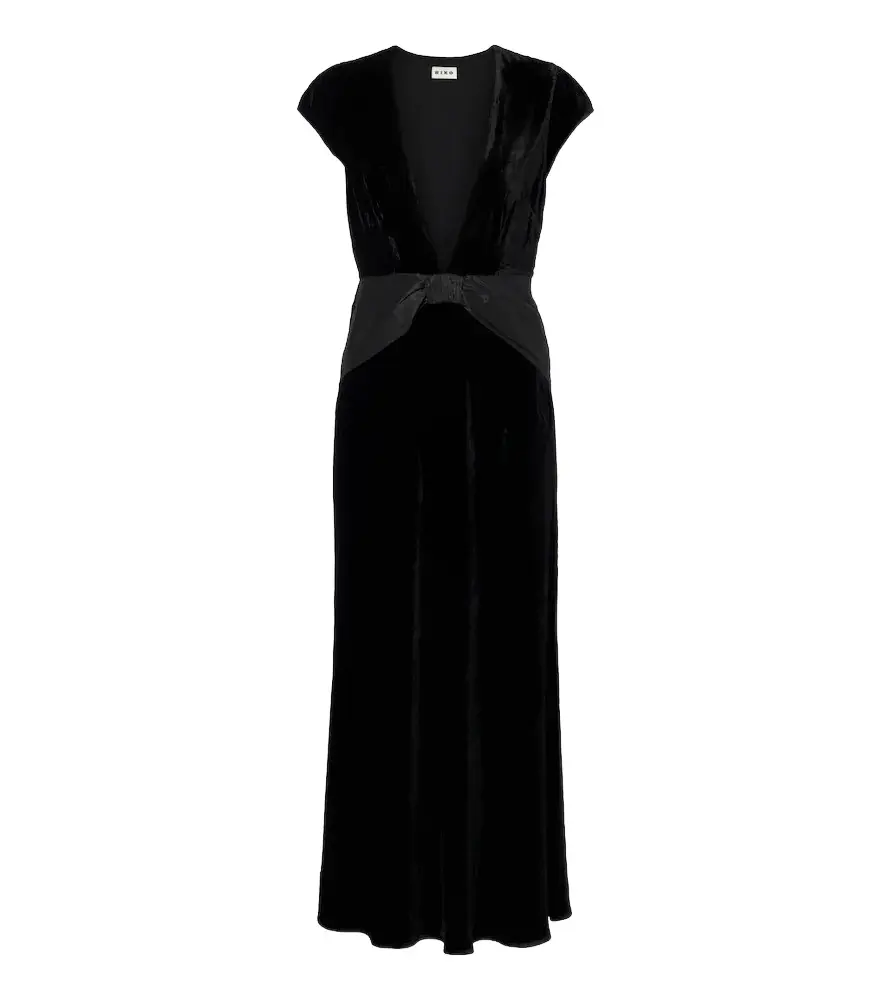 Arlette draped velvet midi dress Arlette draped velvet midi dress