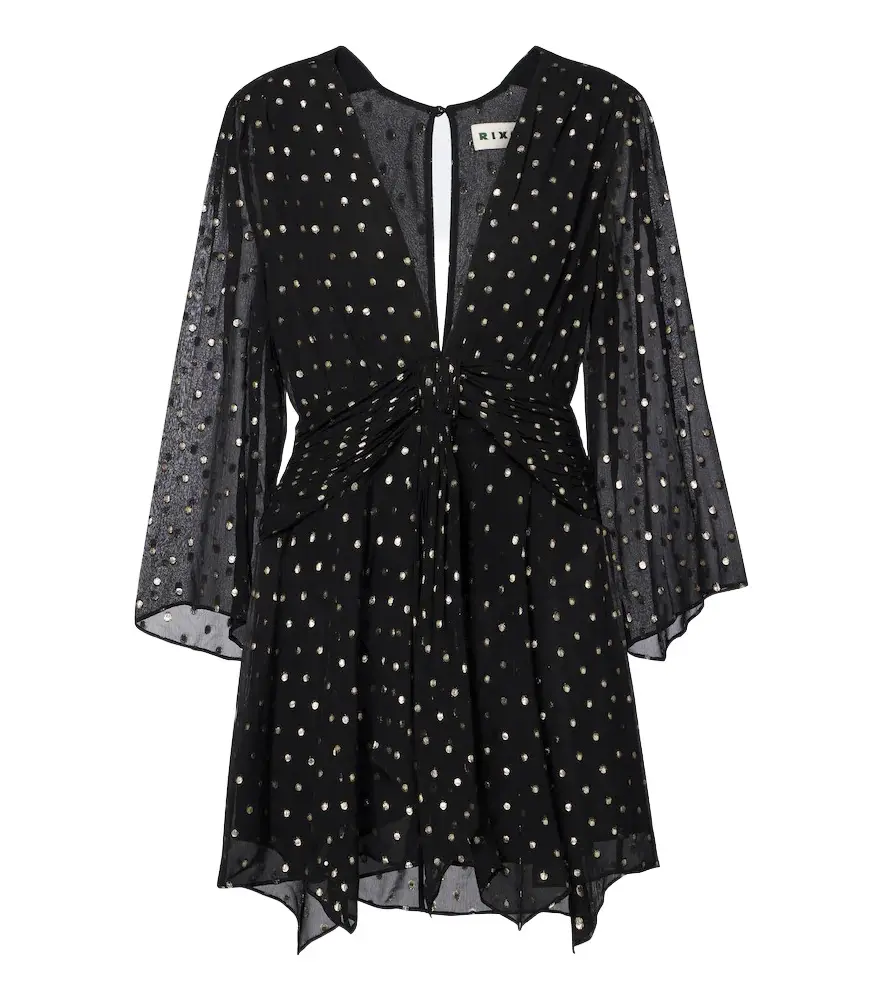 Clove polka-dot chiffon minidress Clove polka-dot chiffon minidress