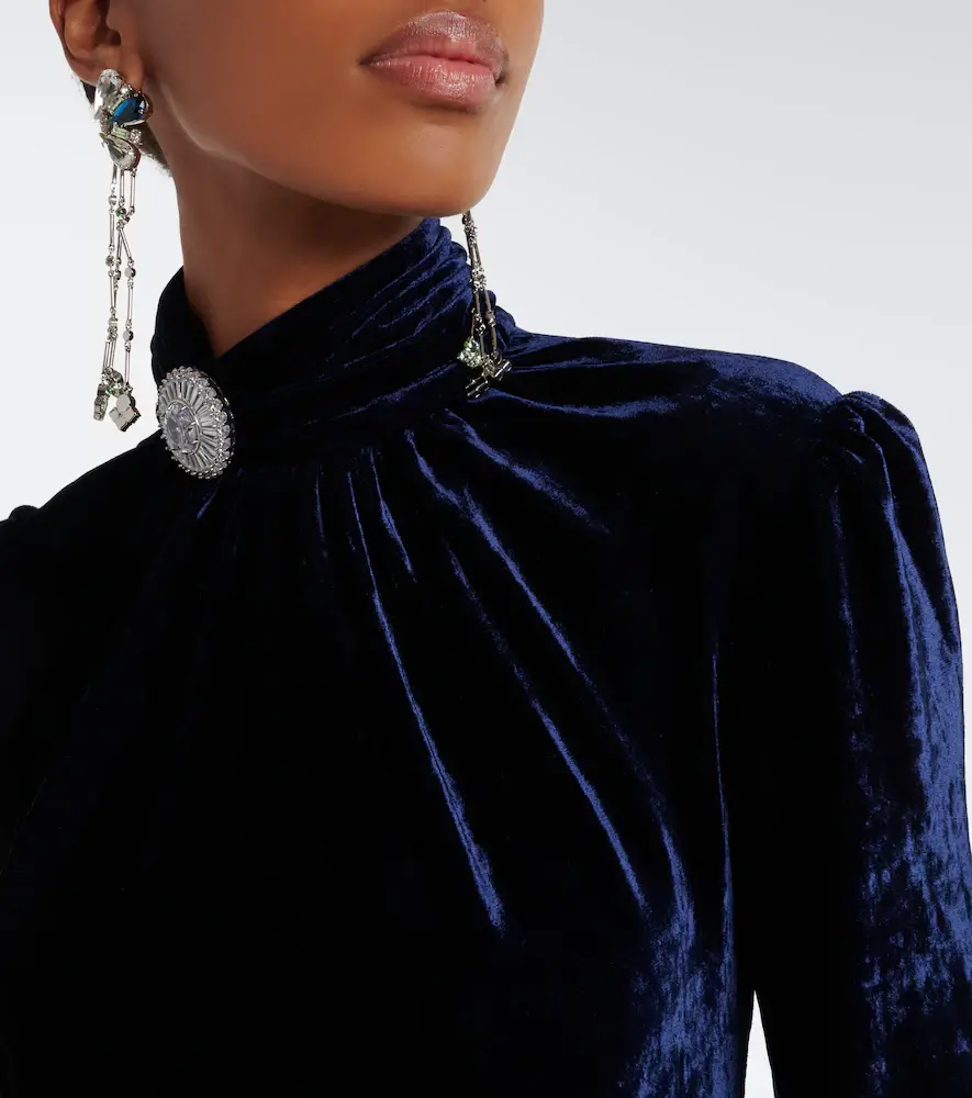 Rabanne Embellished gathered velvet top | Thumbnail 2 Rabanne Embellished gathered velvet top | Thumbnail 2