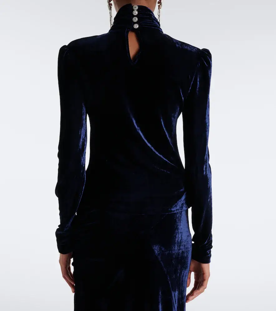 Rabanne Embellished gathered velvet top | Thumbnail 5 Rabanne Embellished gathered velvet top | Thumbnail 5