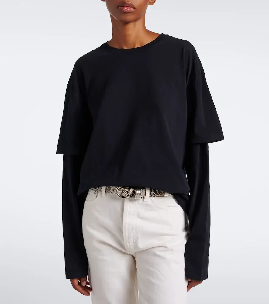 AGOLDE Lois layered cotton jersey T-shirt | Thumbnail 6