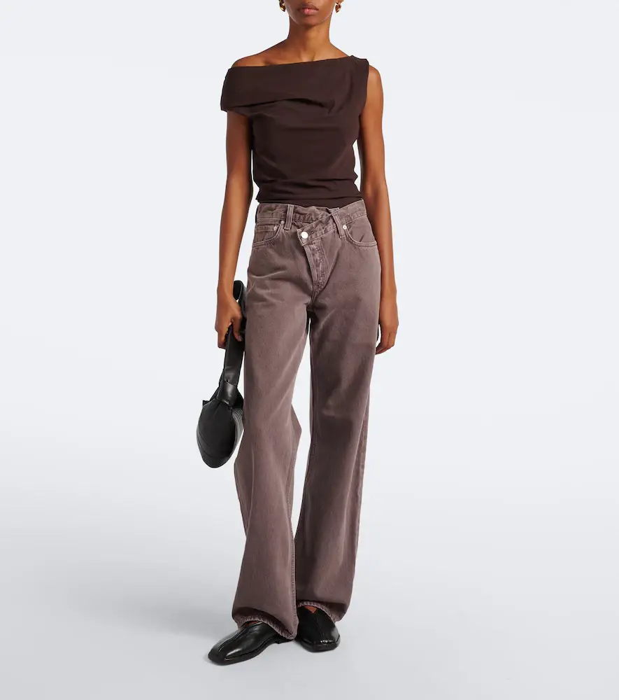 AGOLDE Carlin asymmetric draped jersey top | Thumbnail 2 AGOLDE Carlin asymmetric draped jersey top | Thumbnail 2