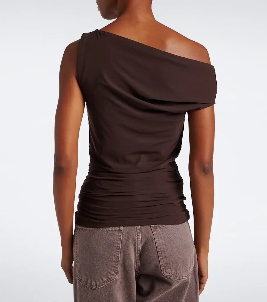 AGOLDE Carlin asymmetric draped jersey top | Thumbnail 4 AGOLDE Carlin asymmetric draped jersey top | Thumbnail 4
