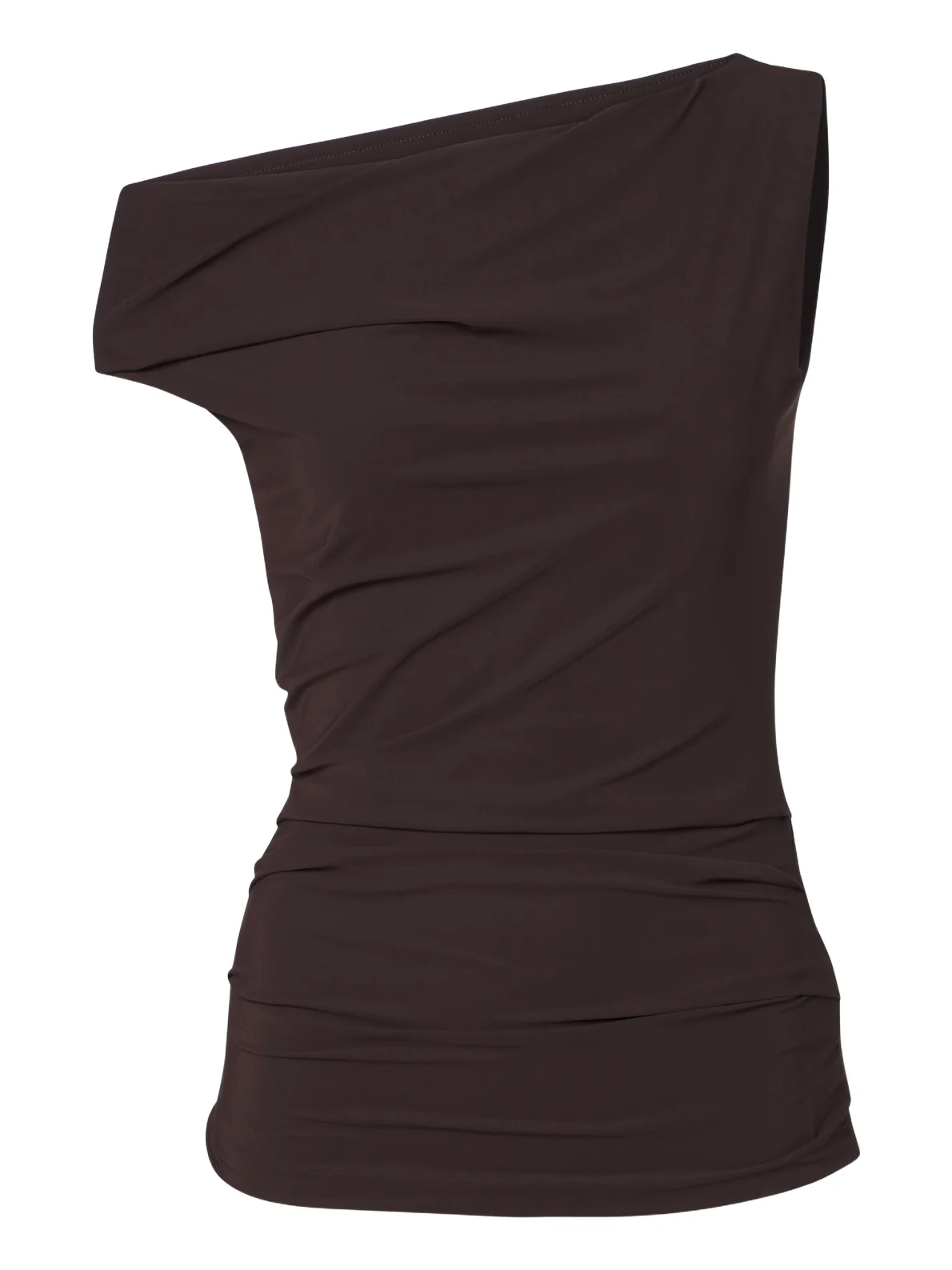 AGOLDE Carlin asymmetric draped jersey top
