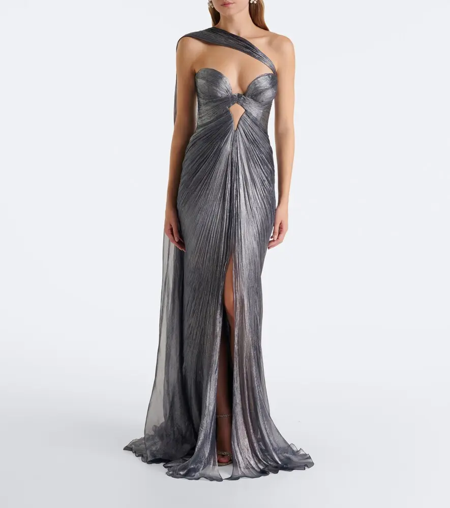 Maria Lucia Hohan Morgan scarf-detail pleated silk bustier gown | Thumbnail 3
