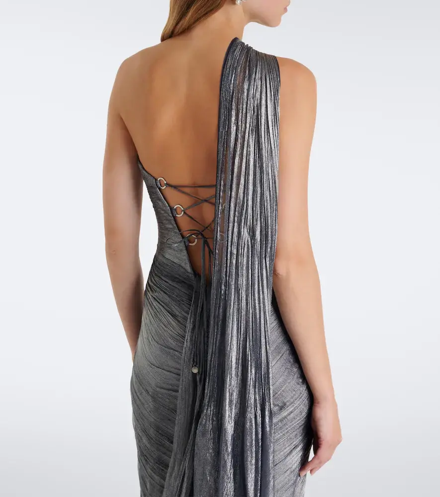 Maria Lucia Hohan Morgan scarf-detail pleated silk bustier gown | Thumbnail 4
