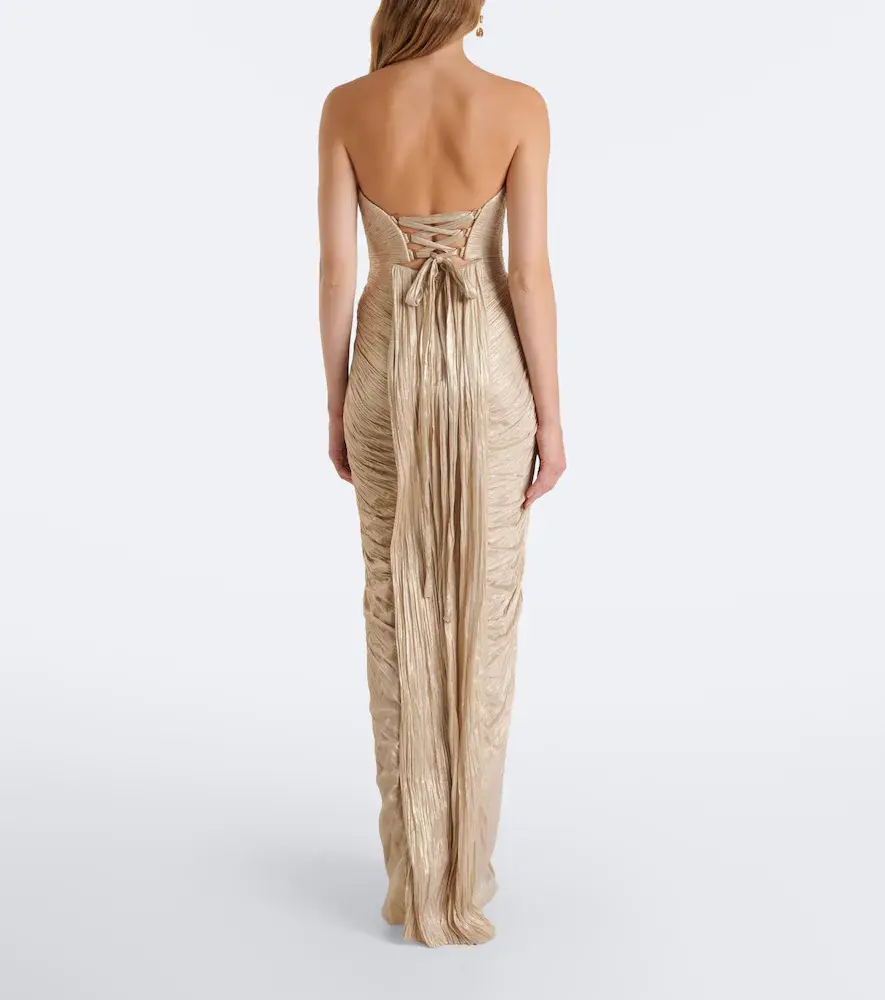 Maria Lucia Hohan Jasleen pleated silk bustier gown | Thumbnail 3 Maria Lucia Hohan Jasleen pleated silk bustier gown | Thumbnail 3