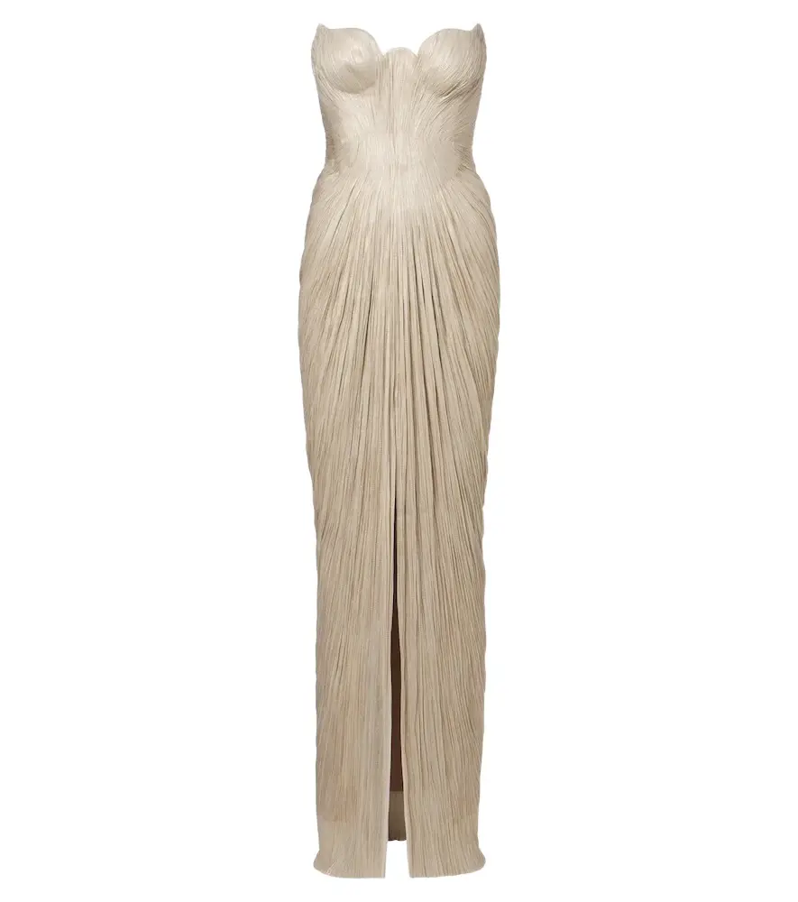 Jasleen pleated silk bustier gown Jasleen pleated silk bustier gown