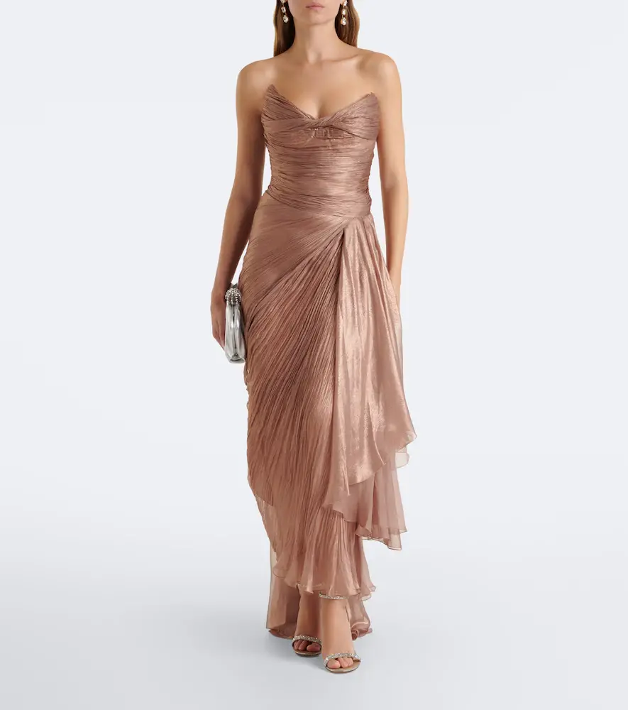 Maria Lucia Hohan Heidi pleated silk bustier gown | Thumbnail 4 Maria Lucia Hohan Heidi pleated silk bustier gown | Thumbnail 4