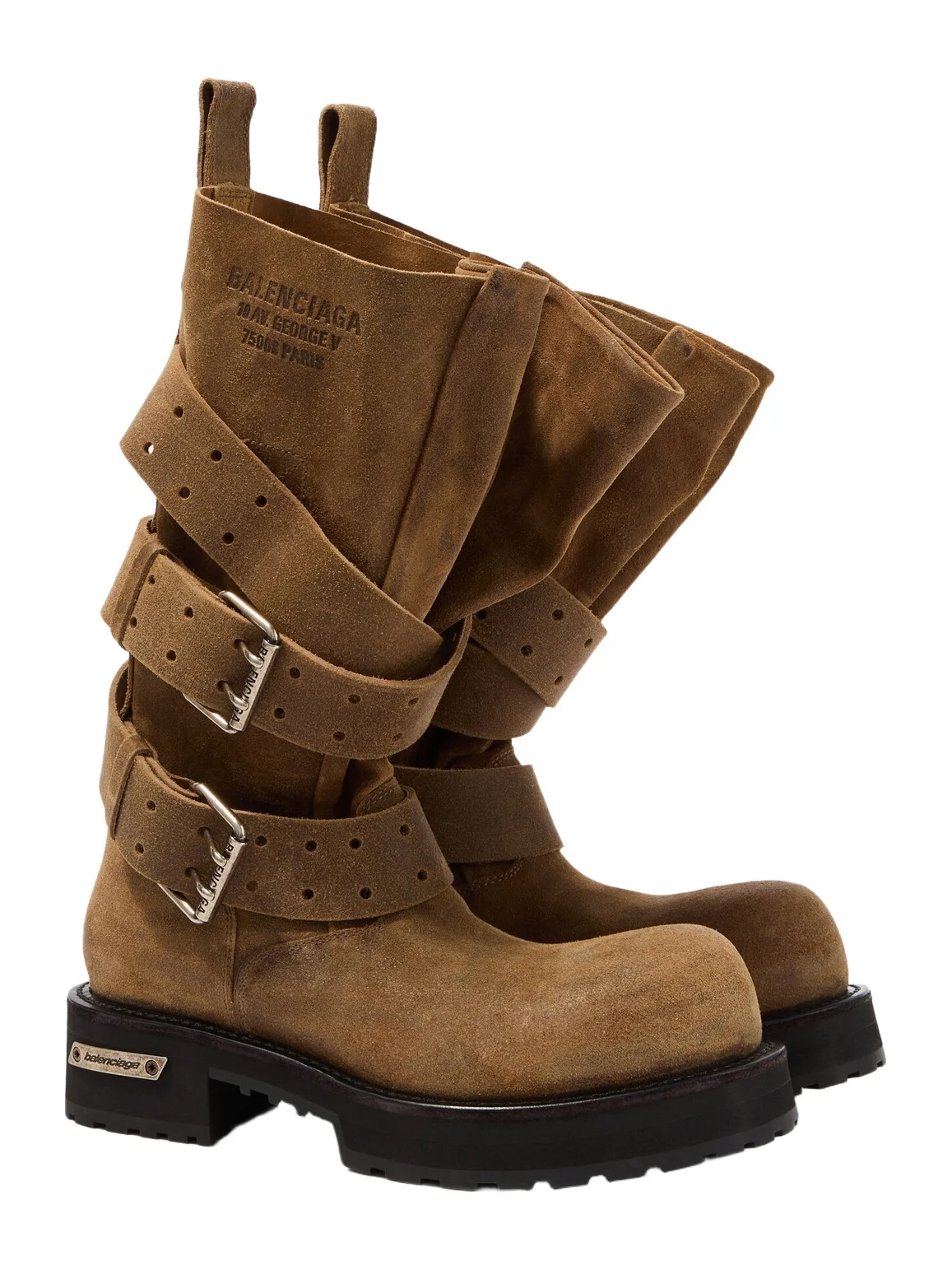 Balenciaga Venom suede biker boots