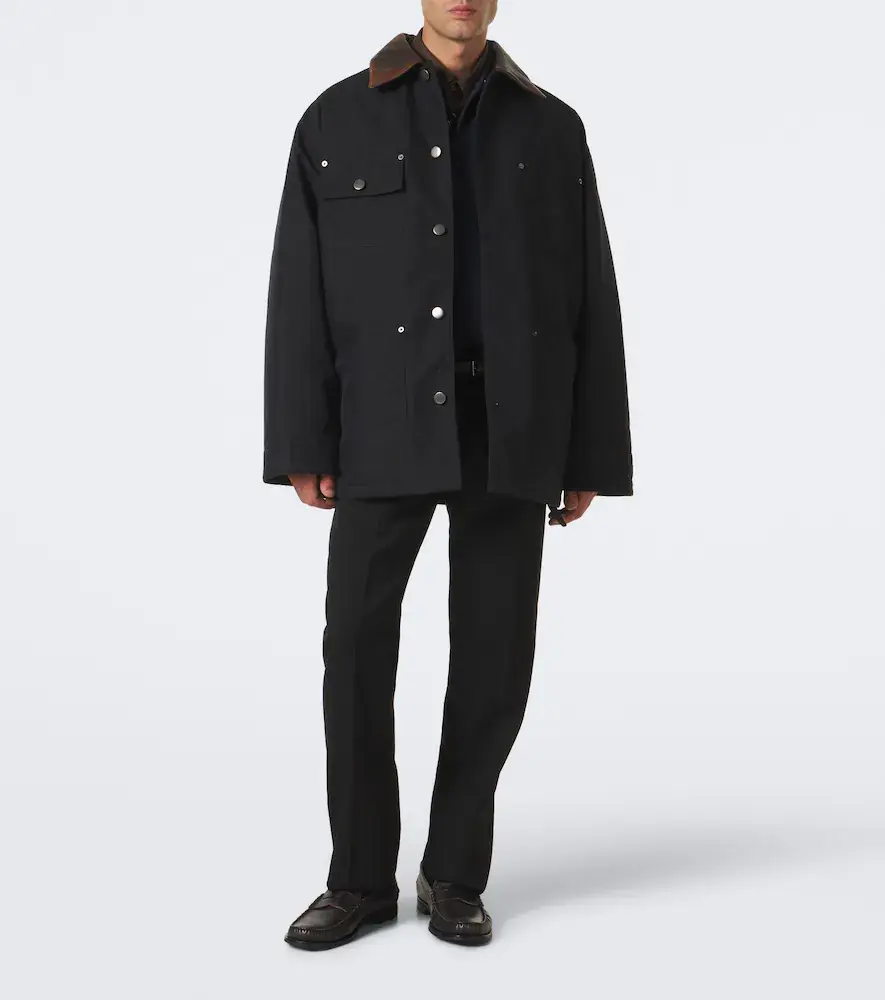 Prada Leather-trimmed cotton-blend down jacket | Thumbnail 5