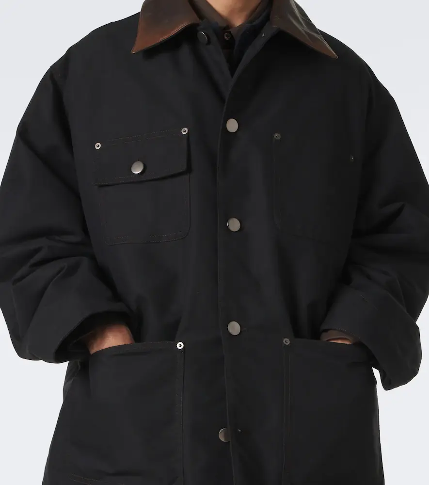 Prada Leather-trimmed cotton-blend down jacket | Thumbnail 6