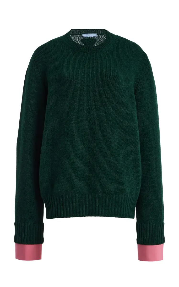 Prada Color-Blocked Wool-Cashmere Sweater | Thumbnail 2