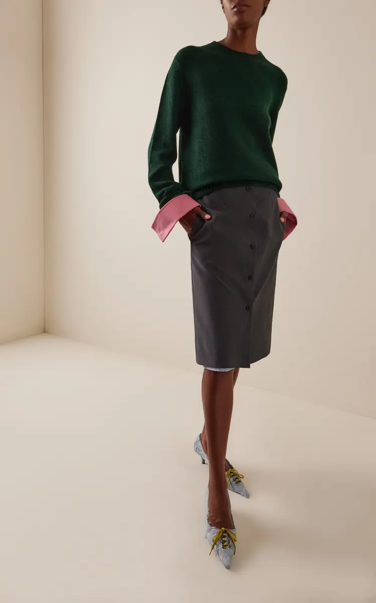 Prada Color-Blocked Wool-Cashmere Sweater | Thumbnail 3