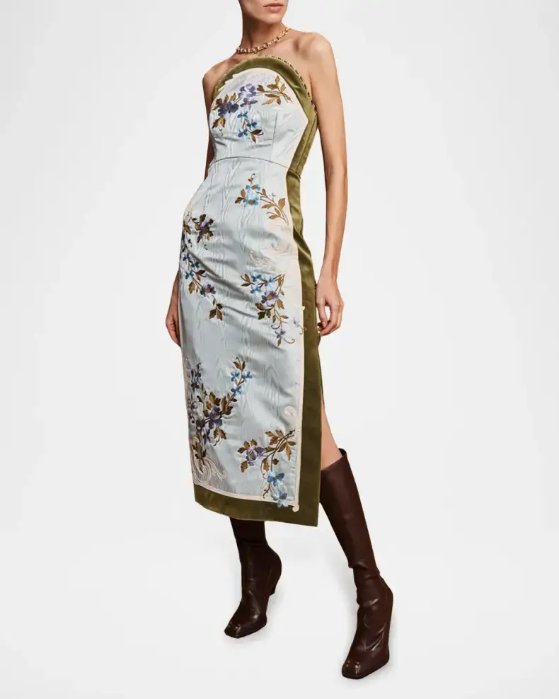 ALÉMAIS Odessa Floral Linen-Cotton Blend Midi Dress | Thumbnail 2