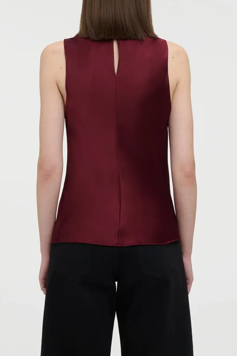 Gabriela Hearst Melina Top in Bordeaux Silk Satin | Thumbnail 3 Gabriela Hearst Melina Top in Bordeaux Silk Satin | Thumbnail 3