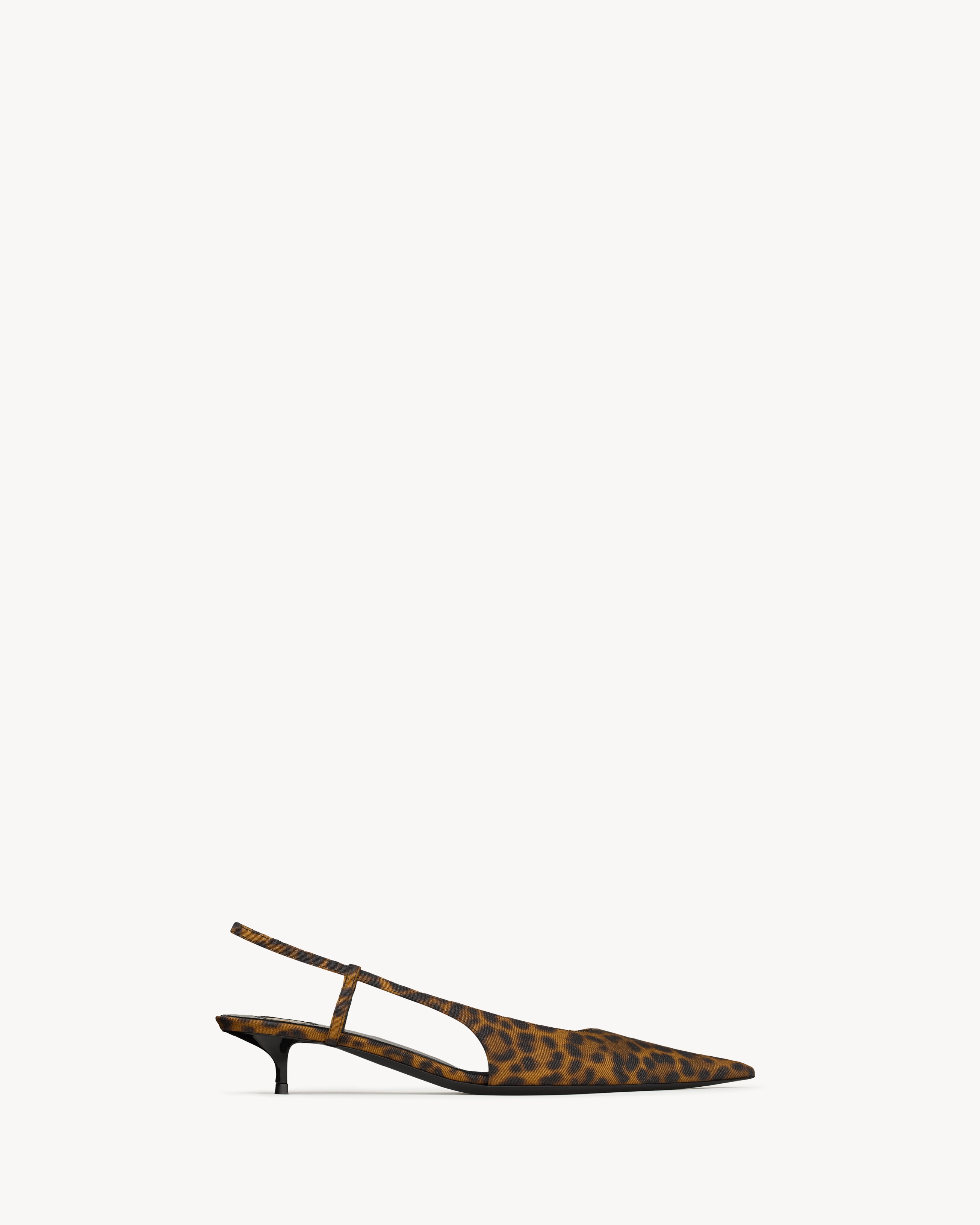 Yves Saint Laurent SECRET slingback pumps in leopard grosgrain