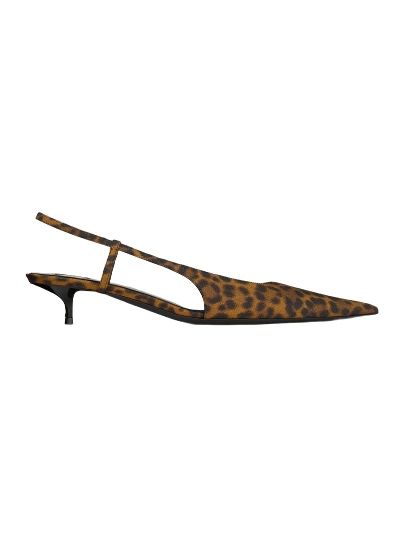 Yves Saint Laurent SECRET slingback pumps in leopard grosgrain