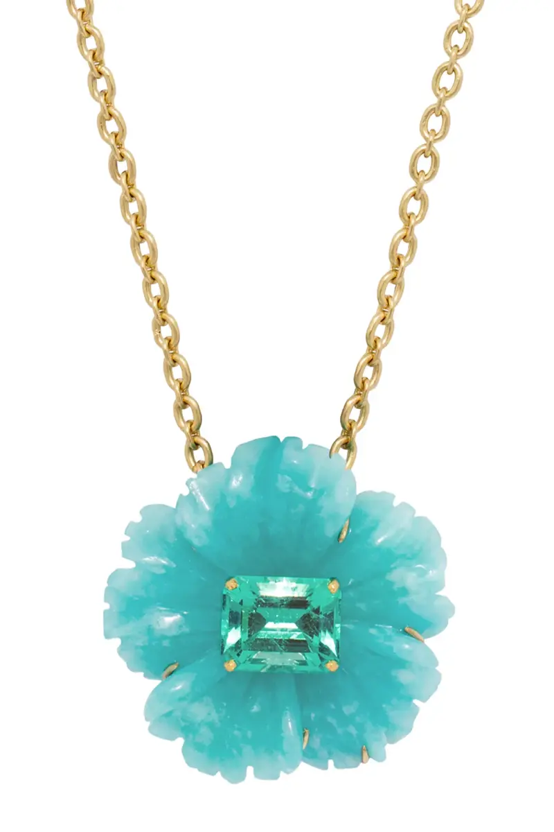 IRENE NEUWIRTH JEWELRY Amazonite Emerald Tropical Flower Necklace | Thumbnail 2 IRENE NEUWIRTH JEWELRY Amazonite Emerald Tropical Flower Necklace | Thumbnail 2