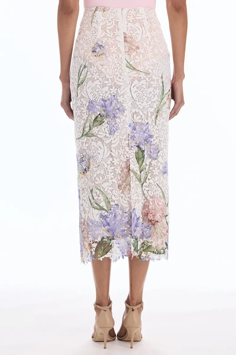 Oscar de la Renta Iris Printed Lace Pencil Skirt | Thumbnail 6 Oscar de la Renta Iris Printed Lace Pencil Skirt | Thumbnail 6