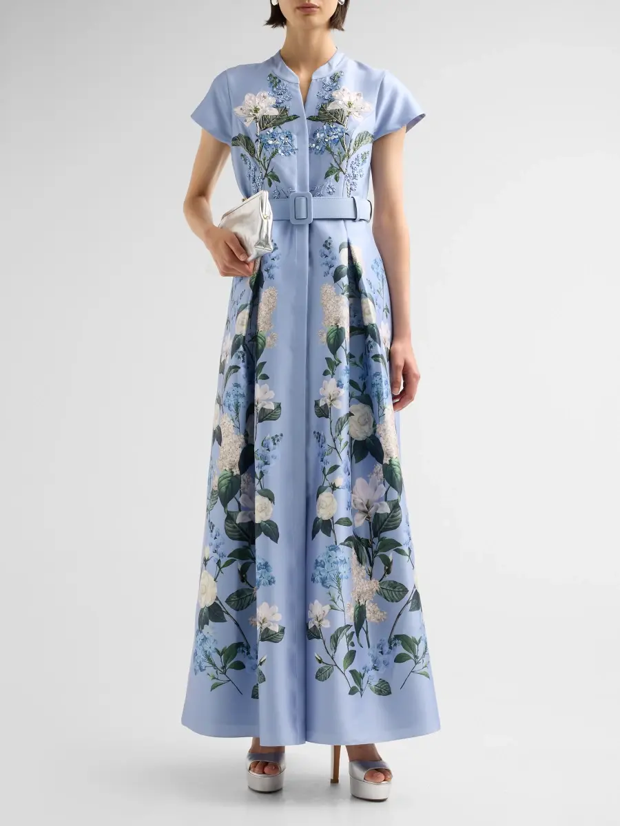 SACHIN & BABI Women's Marta Beaded Floral Belted Shirtwaist Gown | Thumbnail 2 SACHIN & BABI Women's Marta Beaded Floral Belted Shirtwaist Gown | Thumbnail 2