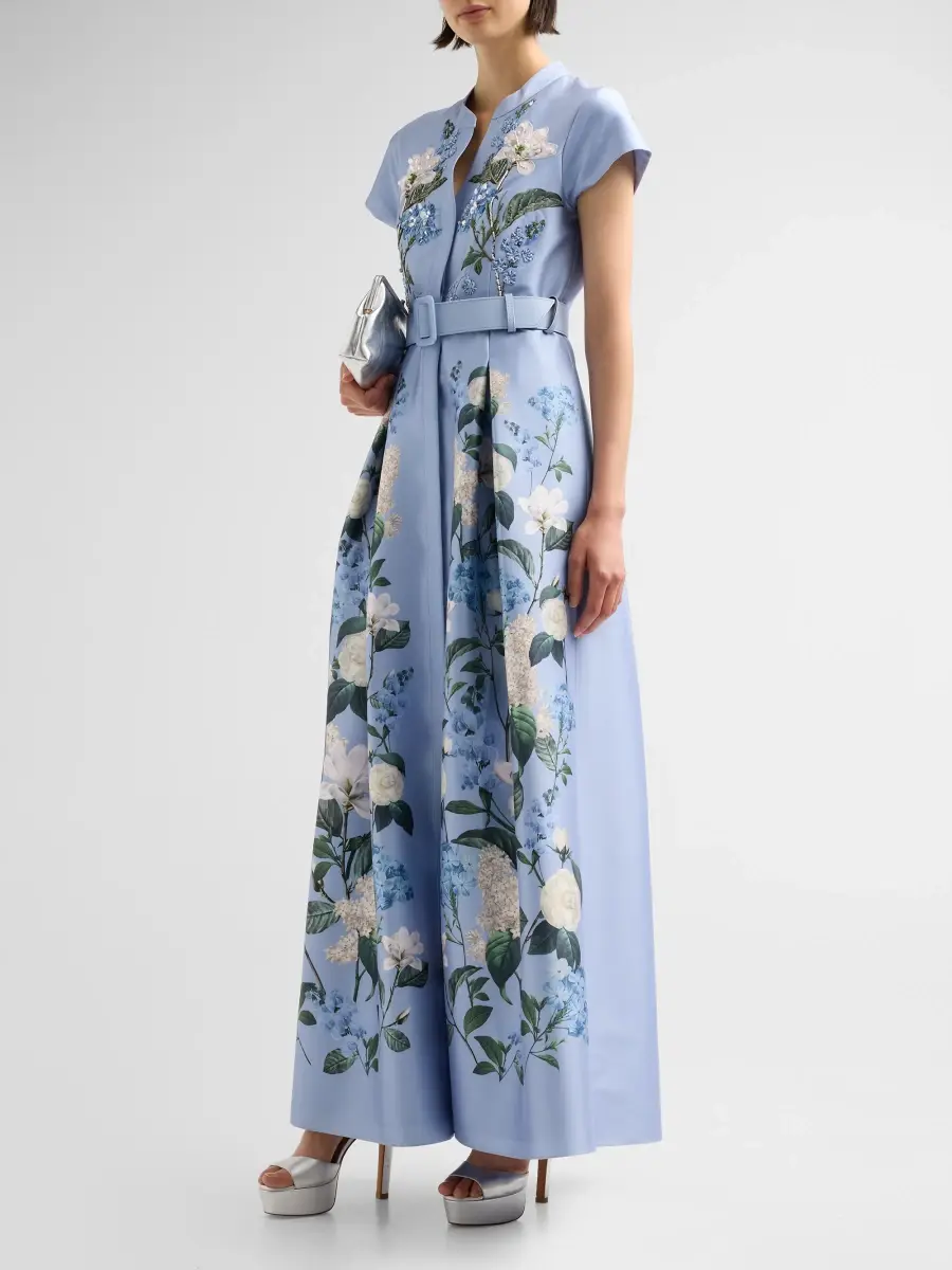 SACHIN & BABI Women's Marta Beaded Floral Belted Shirtwaist Gown | Thumbnail 4 SACHIN & BABI Women's Marta Beaded Floral Belted Shirtwaist Gown | Thumbnail 4