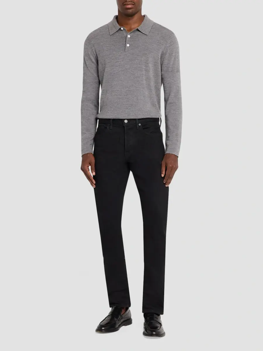 Simkhai Men's Reynolds Long-Sleeve Polo Shirt | Thumbnail 2 Simkhai Men's Reynolds Long-Sleeve Polo Shirt | Thumbnail 2