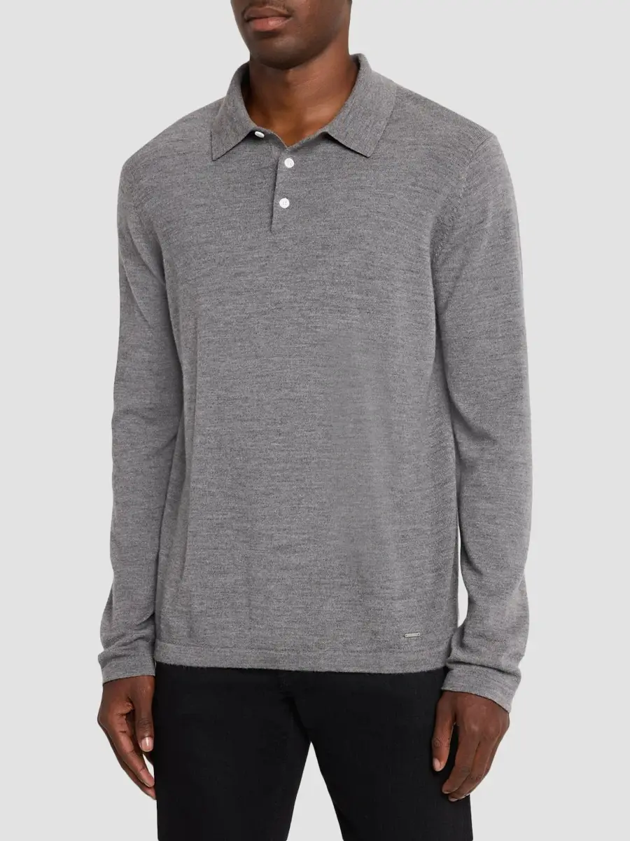 Simkhai Men's Reynolds Long-Sleeve Polo Shirt | Thumbnail 4 Simkhai Men's Reynolds Long-Sleeve Polo Shirt | Thumbnail 4