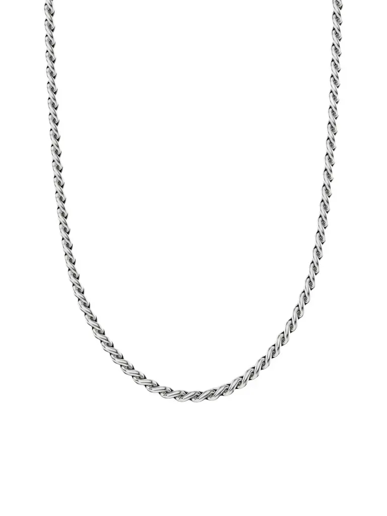 Women's Sculpted Cable Chain Necklace in Sterling Silver, 3.7MM Women's Sculpted Cable Chain Necklace in Sterling Silver, 3.7MM