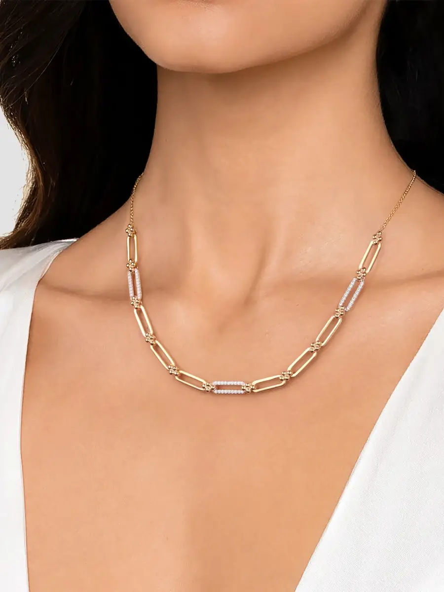 Gabriel & Co Women's Two-Tone 14K Gold & 0.32 TCW Diamond Chain Necklace | Thumbnail 2 Gabriel & Co Women's Two-Tone 14K Gold & 0.32 TCW Diamond Chain Necklace | Thumbnail 2